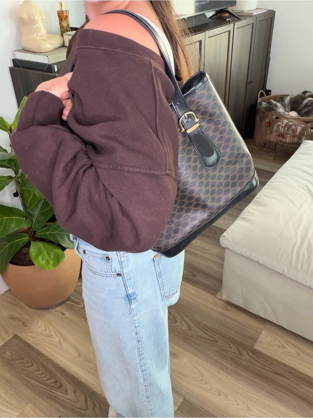 Vintage Celine Macadam Triomphe Canvas Tote